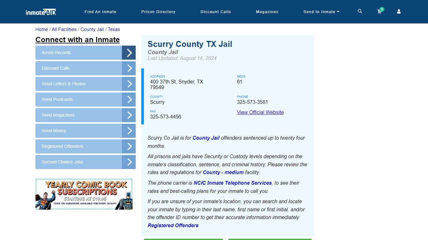 Scurry County TX Jail - Inmate Locator